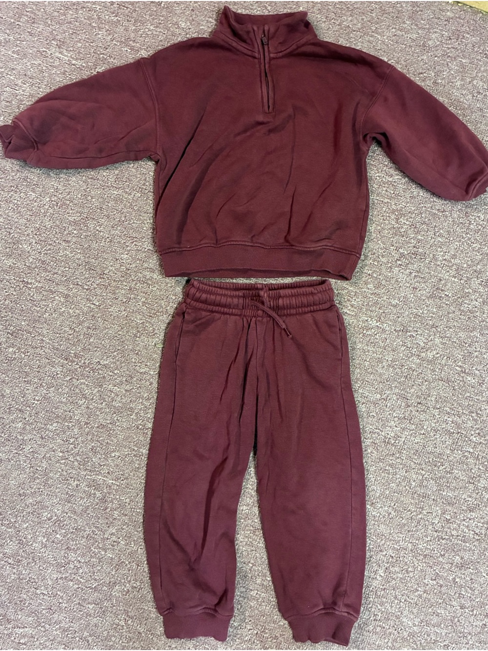 H&M Kids Burgundy Sweatshirt & Joggers Set